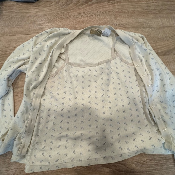 Liz Claiborne Cream and Blue Floral Camisole - Picture 14 of 14